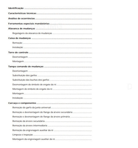 Manual De Serviço Caixa De Mundanças Fs-5205a Fs5205 + catalogo de peças