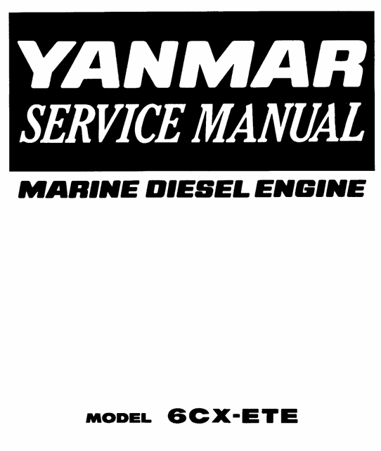 YANMAR SERVICE MANUAL - Marine Diesel Engines CX Series