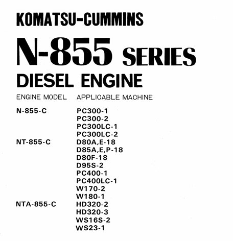 Nh-Nt-Nta 855-C I D Engines Shop Manual N855 Cummins Engine Shop Manual PDF
