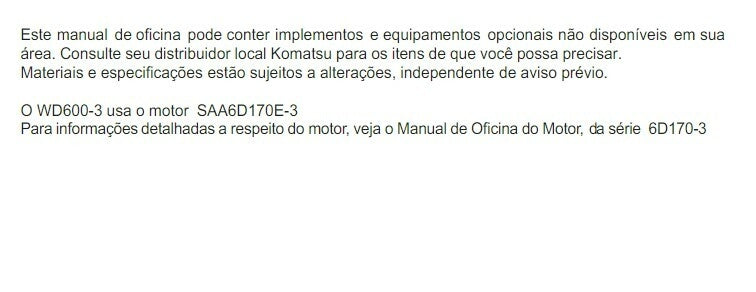 Manual de serviço Completo Wd600-3 komatsu Wd600