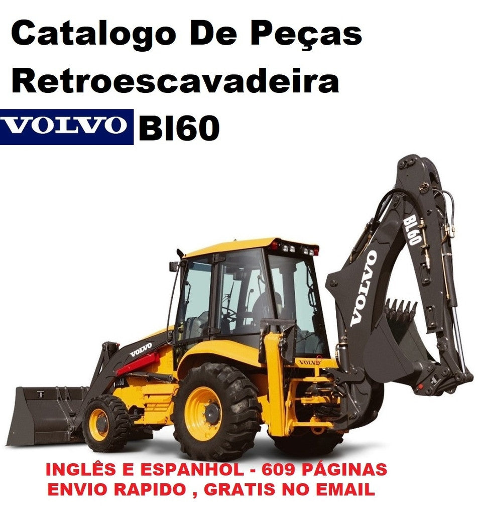 Catalogo De Peças Retroescavadeira Volvo Bl60 - Inglês