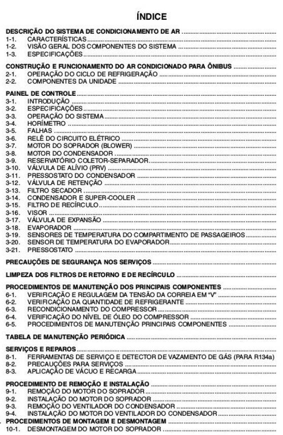 Manual De Serviço Ar Condicionado Denso Ônibus Ld8i, 6c500c