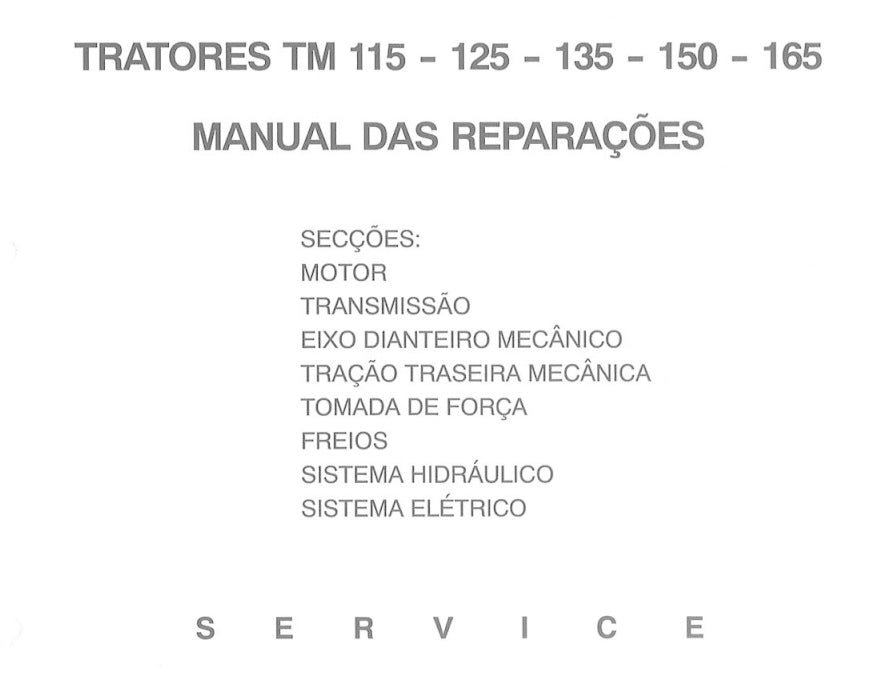 Manual De Oficina Reparação Tratores Tm 115 125 135 150 165 new holland