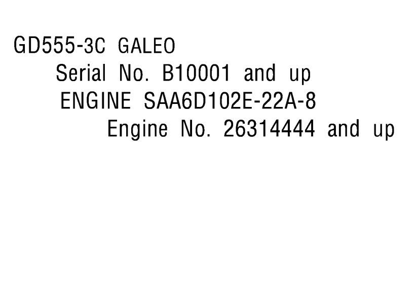 Catalogo de peças Motoniveladora GD555 Komatsu em ingles
