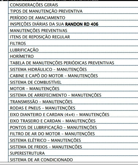 Manual De Operação Randon RD 406 Advanced