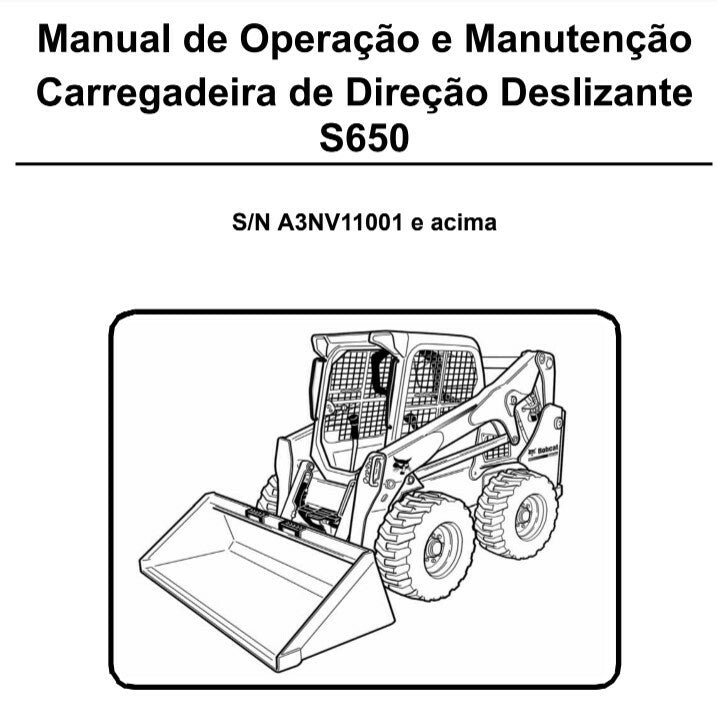 Manual De Operação E Manutenção Carregadeira Bobcat S650