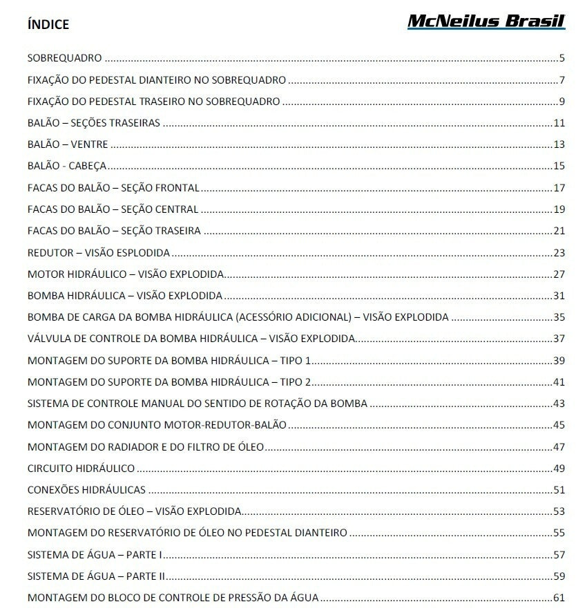 CATÁLOGO DE PEÇAS BETONEIRAS HIDRÁULICAS