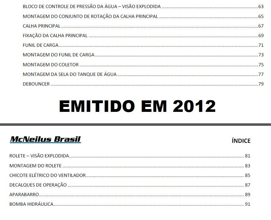 CATÁLOGO DE PEÇAS BETONEIRAS HIDRÁULICAS