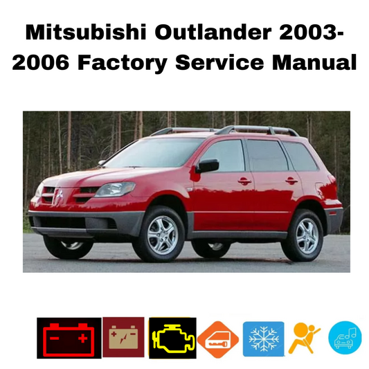 MITSUBISHI OUTLANDER 2003 2004 2005 2006 MANUAL DE OFICINA DE REPARO DE SERVIÇO
