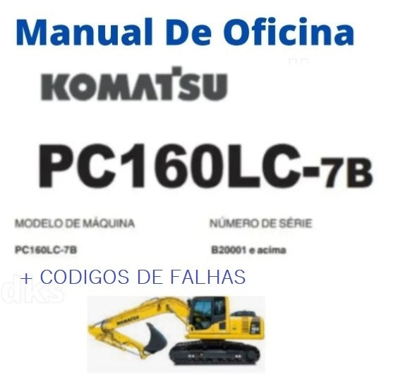 Manual De Oficina Escavadeira Hidráulica Komatsu Pc 160 pc160 Lc