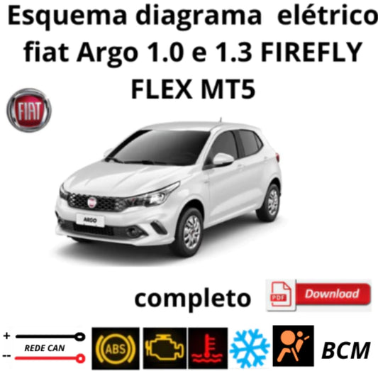 Esquema diagrama elétrico fiat Argo 1.0 e 1.3 FIREFLY FLEX
