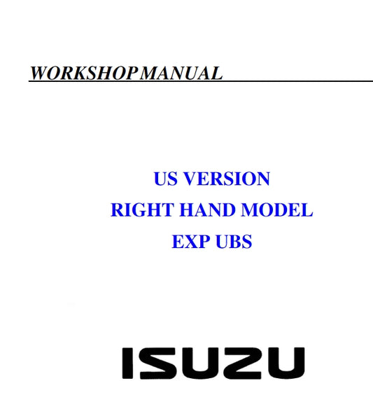 Isuzu Trooper Workshop Manual