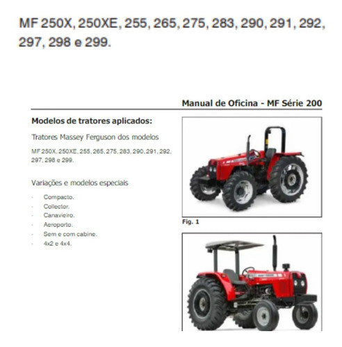 Manual De Reparo Tratores Mf200 Serie