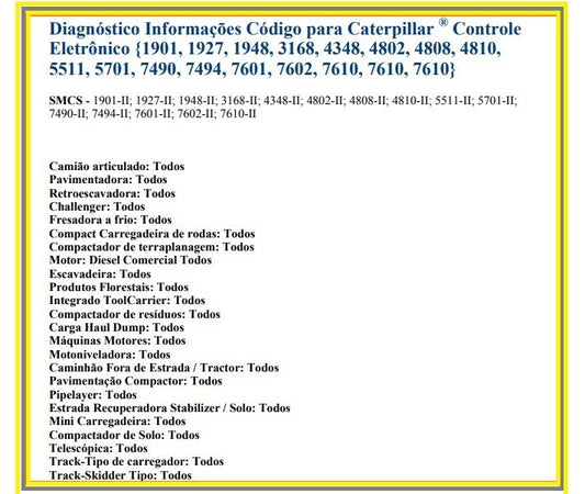 Manual Codigos De Falhas Caterpillar Motor Eletronico Cid E Mid