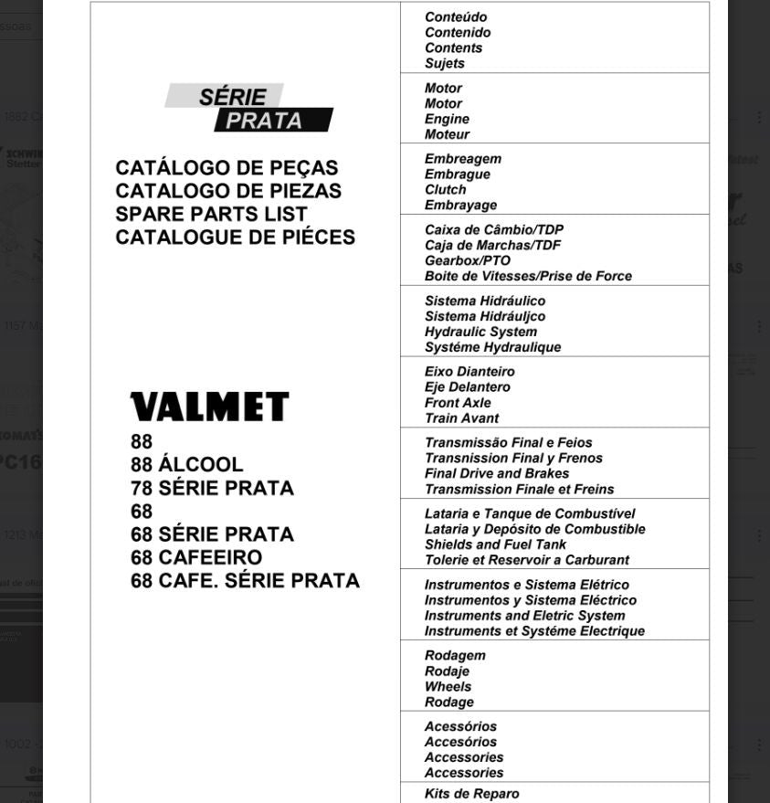 Catalogo pecas valmet 68 - 78 - 88 serie prata