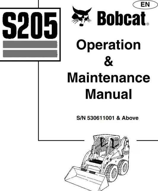 Manutenção e operação bobcat S205 ingles