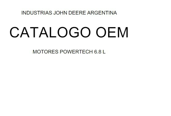 Catálogo de Peças John D motor 6068 oem esp