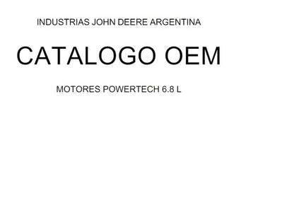 Catálogo de Peças John D motor 6068 oem esp