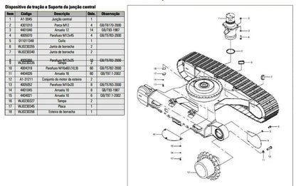 Catálogo de peças Escavadeira hidráulica xcmg xe210