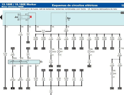 Esquema DIAGRAMAS Elétrico Caminhão 13.180e 15.180e Worker 2007 A 2011