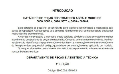 AGRALE Catálogo Peças Tratores 5060 5070 5080 Ano 2000 PDF