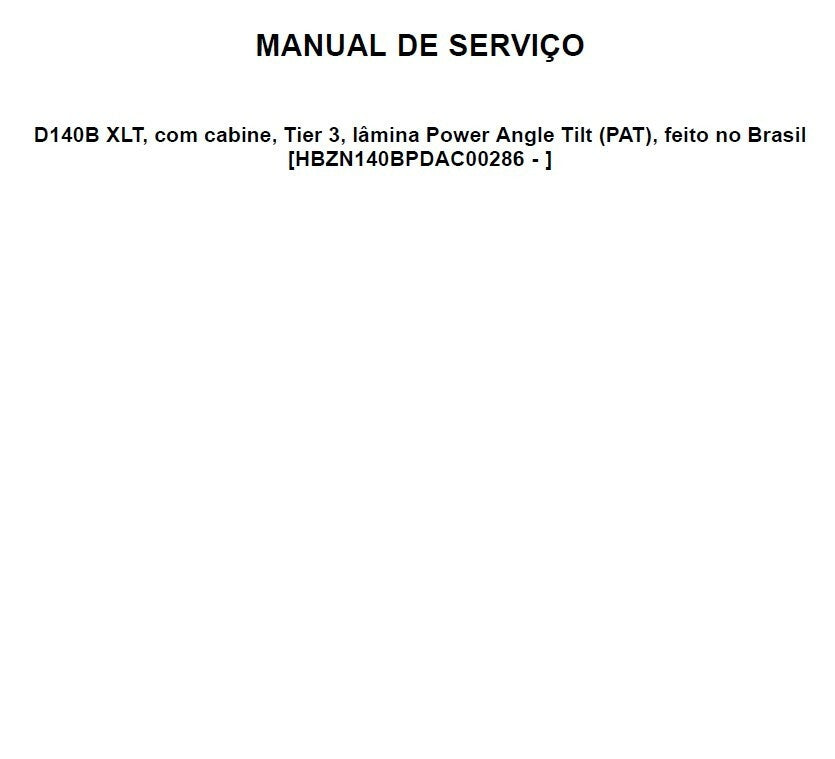 Manual de Servico trator D140B completo 2018