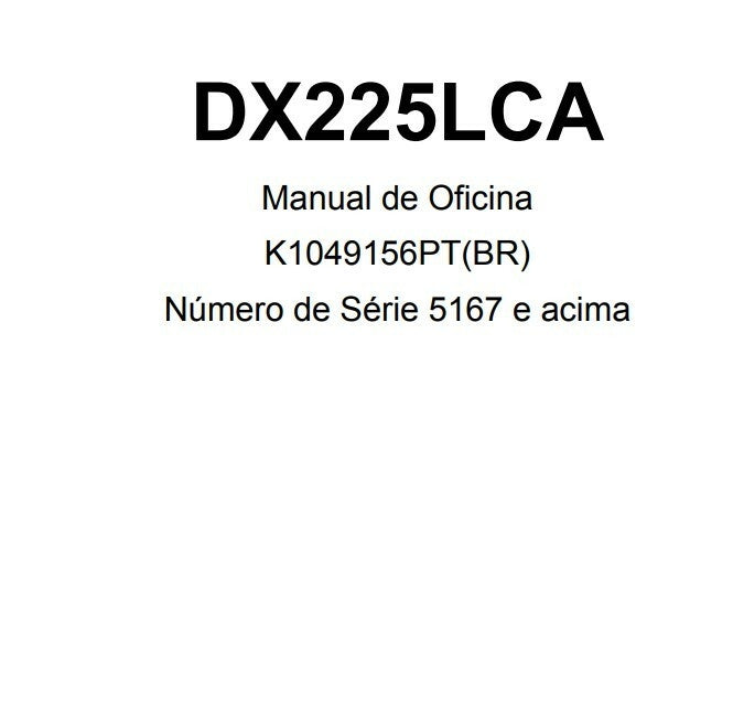 Manual De Serviço Escavadeira Doosan Dx225lca