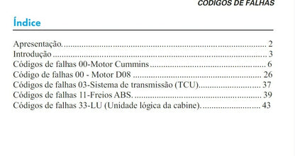 Manual De Códigos De Falhas Vw - Caminhão E Ônibus diagnostico mwm cummins