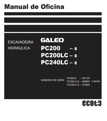 Manual de oficina PC 200 e 240 LC -8k - Komatsu+ diagramas e codigos de falhas