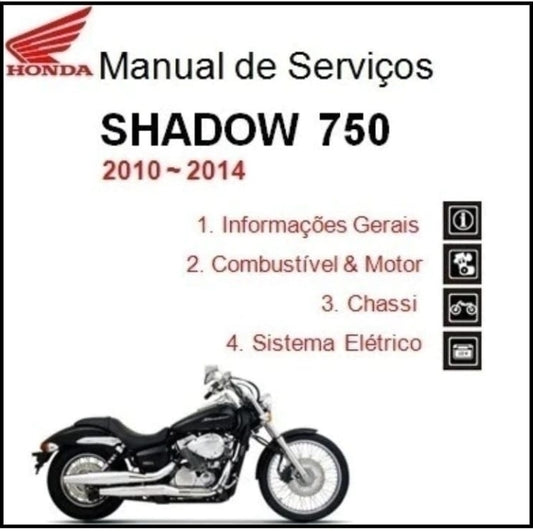 Manual serviço Honda Shadow 750 2010 a 2014