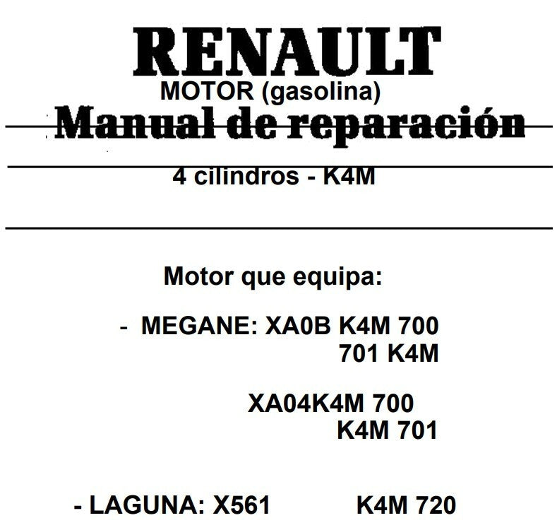 MANUAL DE SERVIÇO MOTOR RENAULT k4m