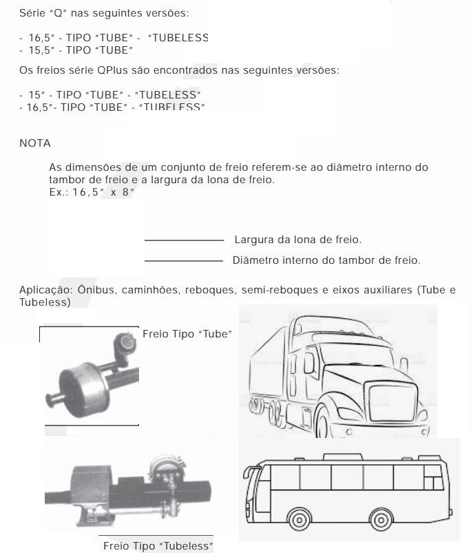 Manual de Freios 16,5" - 15,5" - 15" Tipo "S" Came Modelo "Q"