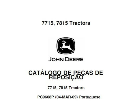 catalogo de peças J. D. 7715 E 7815