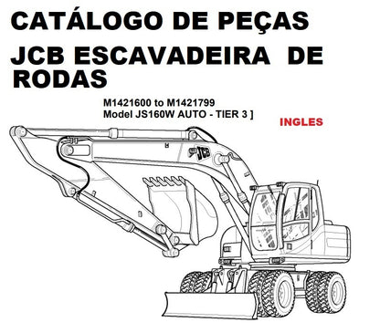 Catálogo de peças JCB ESCAVADEIRA DE RODAS JS160W - ingles