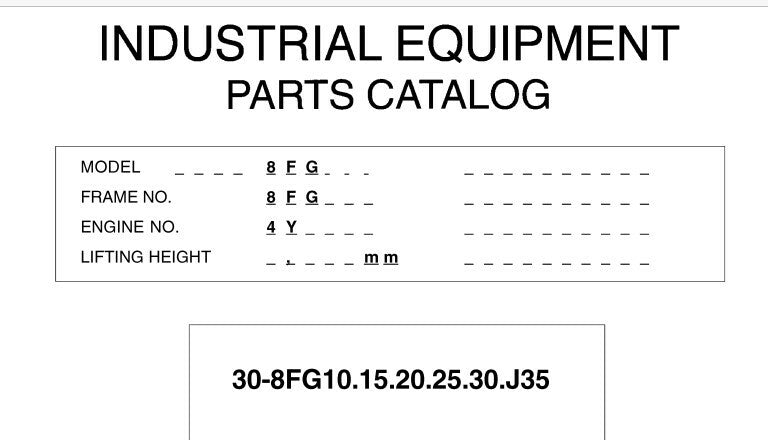 Catalogo DE PEÇAS EMPILHADEIRA 8FG Toyota INGLES E ESPANHOL