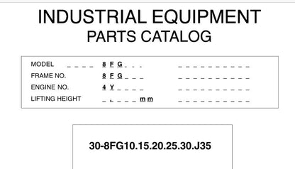 Catalogo DE PEÇAS EMPILHADEIRA 8FG Toyota INGLES E ESPANHOL