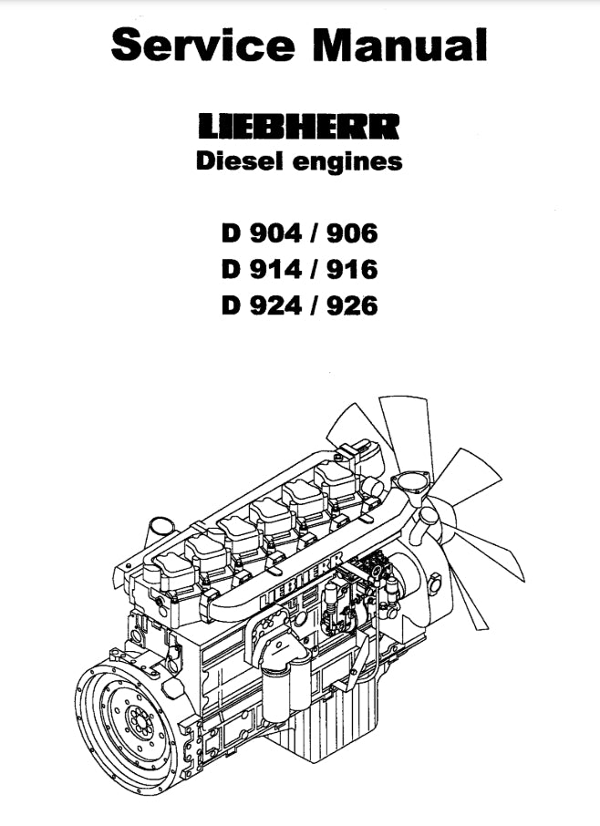 Manual de Serviço motor Liebherr D 904 / 906/ 914 / 916 / 924 / 926