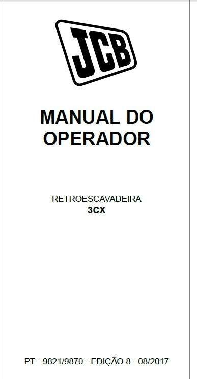 Manual de Operação - Retroescavadeira JCB 3cx