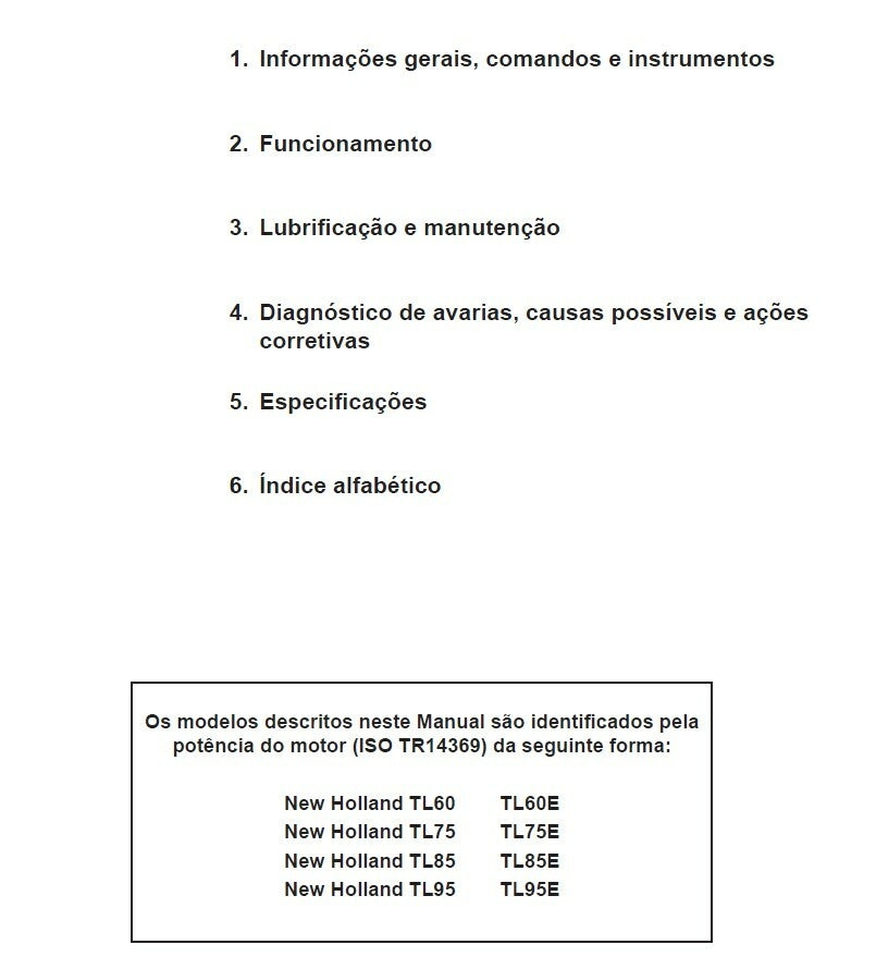 Manual Do Operador Tratores New Holland TL 60 TL 75 TL 85 e TL90