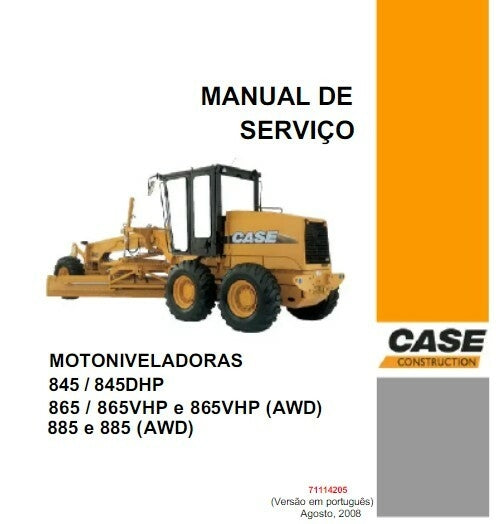 Manual de serviço oficina motoniveladora case 845 865 885