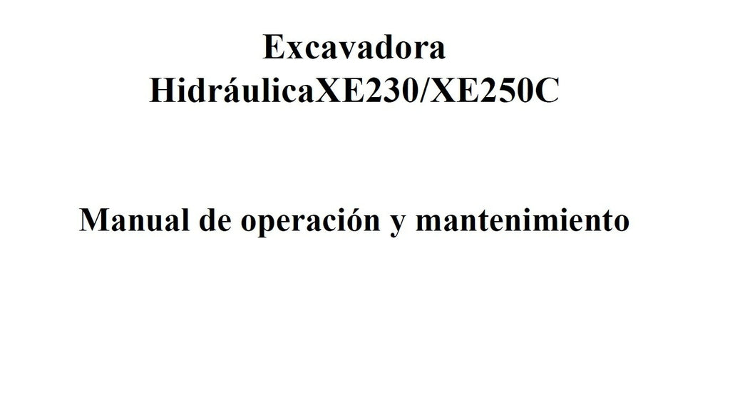 manual de manutenção escavadeira XE 230 / XE 250C XCMG ESPANHOL