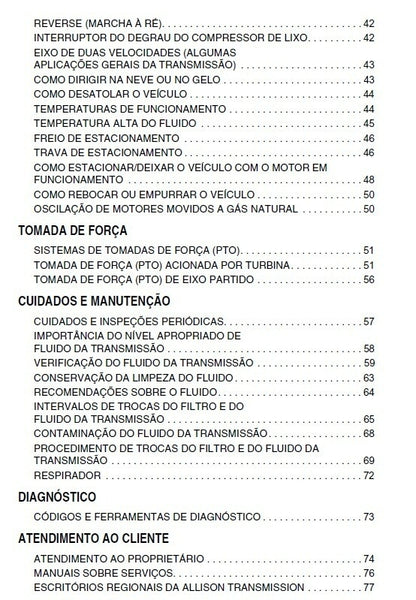 Manual do operador Transmissao allison 3000 4000