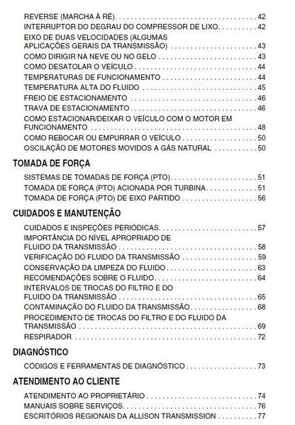 Manual do operador Transmissao allison Om 4118 - 4ta Gen Portugues