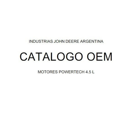 Catalogo de peças Motor John Deere 4045 PDF 4045DJ31, DJ61 , DJ62 4045TJ31, TJ61 , TJ62 4045HJ61, HJ62