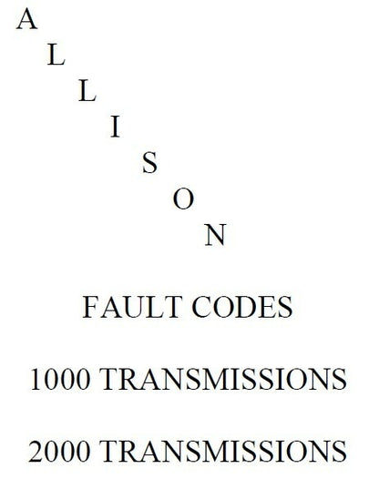 Manual codigos de falhas Transmissao allison