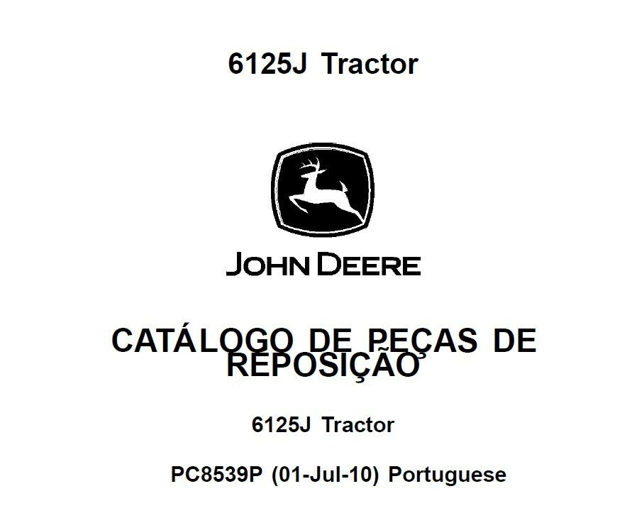 Catálogo De Peças John Deere trator 6125j