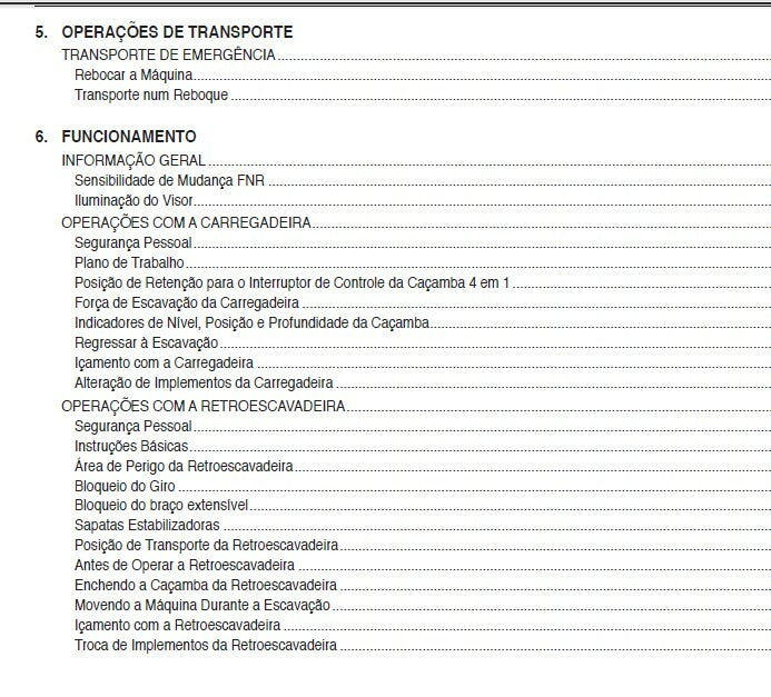 Manual do operador retro escavadeira 580n 2013