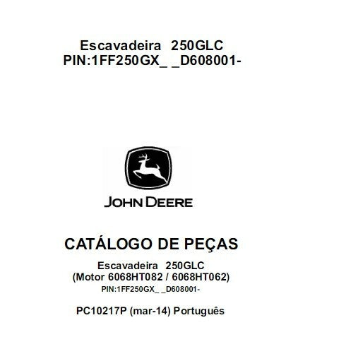 Catálogo Escavadeira JOHN DEERE 250GLC