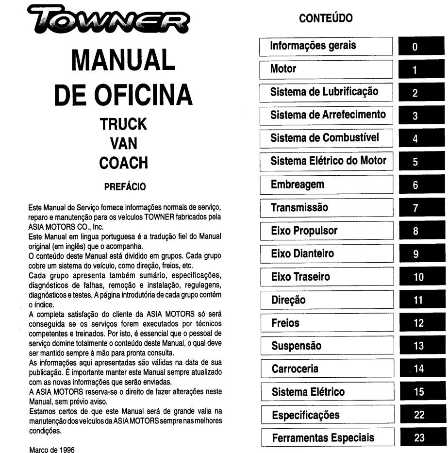 Manual De Serviços Oficina Towner. 93 A 99