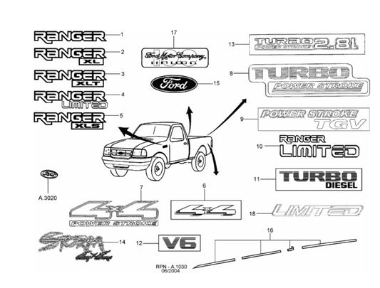 Catalogo Peças Ford Ranger 2.3 2.5 2.8 3.0 4.0 1998-2012